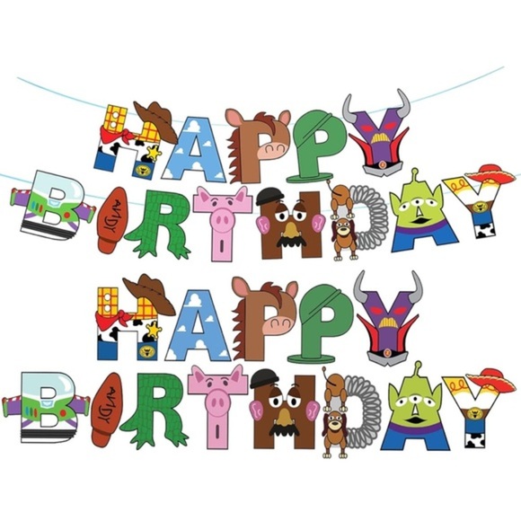 Cartoon Story Birthday Banner &‎ Cow Print Napkins Set - Picture 2 of 10